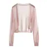 Cardigan de Punto Francés Tencel Estilo Nuevo Verano 2026 Ropa Exterior Delgada Color Sólido Camisa con Protección Solar para Aire Acondicionado para Mujer