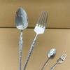 Cubiertos Delgados de Acero Inoxidable Transfronterizos Creativos con Patrón de Árbol Corte de Cintura Delgada Cuchillo para Carne, Tenedor, Cuchara, Cuchara para Postre, Cuchara para Café