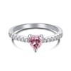 Anel de prata esterlina S925 transfronteiriço Flash feminino 8A Flor de gelo Zircônio Fresco Estilo feminino Doce Rosa Geométrico Anel de diamante de alto carbono