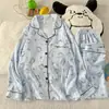 2026 Novo Conjunto de Pijama Doce de Algodão Nuvem Popular para Meninas, Manga Longa, Calça Longa, Roupa de Casa, Conjunto de Duas Peças