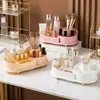 Soporte Giratorio de Escritorio para Almacenamiento de Brochas de Maquillaje, Estante Organizador de Cosméticos, Mesa de Tocador, Porta Brochas de Sombras, Caja para Labiales, Portalápices