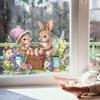 Fun-f525 - Fondo de ventana de cristal para balcón, diseño de conejito de Pascua nórdico, pegatinas decorativas para ventanas, venta al por mayor