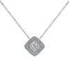 Joyería de Fábrica Juego de Tres Piezas de Plata de Ley S925 de Lujo con Microincrustaciones de Diamante de Alto Carbono Cuadrado, Pendientes, Collar y Anillo