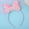 Diadema de Lazo de Lentejuelas de Ensueño Diadema de Orejas de Conejo Mickey de Dibujos Animados Pinza para el Cabello de Adulto para Foto Callejera