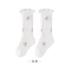 Calcetines para Bebé, Estilo Delgado de Verano, Calcetines de Algodón Clase A para Recién Nacido, Calcetines de Malla, Calcetines para Pantorrilla, Calcetines de Tubo Medio Florales Sin Costuras