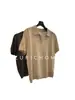 Zurich Home Básico Polo Casual Versátil Textura de Linho Gola Polo Tricô Manga Curta Camiseta Top