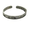 Pulsera Vintage Desgastada Versátil Distintiva Cóncava Irregular Patrón Brillante Malla Flor Desprendible Pulsera de Plata Tailandesa Abierta