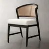 Silla de Comedor de Madera Maciza Estilo Nórdico Silla para Mesa de Té Estilo Tronco Silla con Respaldo de Ratán para Hotel de Diseño B&B