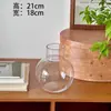 Vaso Transparente de Vidro Estilo Francês para Arranjos de Flores, Flores Artificiais de Nicho de Alta Qualidade, Vaso Hidropônico Estilo Nórdico de Boca Larga