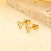 Pendientes Huecos Populares en Forma de Corazón de Amazon, Pendientes de Corazón con Diseño de Nicho, Pendientes de Acero Inoxidable Chapados en Oro de 18 Quilates