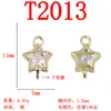Mini Gota de Agua Oval Corazón Estrella de Cinco Puntas Forma de Corazón Zirconia Incrustada Cobre Puro Colgante Pendiente Hecho a Mano Borla Colgante Materiales