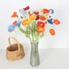 Flor de papoula sintética flor artificial decoração de casa interior casamento vaso arranjo de flores buquê fábrica atacado