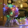 Luzes de corda LED luzes de fio de cobre botão caixa de bateria Caixa de presente de decoração de Natal flores luzes de cozimento fio de cobre corda de luz decorativa