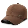 Boné de Baseball Masculino Novo de Inverno com Proteção para Orelhas Bico de Pato Espesso Quente Chapéu de Lã e Algodão Chapéu de Proteção para o Frio ao Ar Livre
