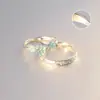 Anillos de Pareja Flor de Verano Infinito, Anillos Nomeolvides para Hombres y Mujeres, Diseño de Nicho, Anillos Frescos y de Alta Gama Estilo Bosque
