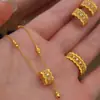 Collar Colgante con Borla Brillante de Satén de Seda, Pendientes Filigrana Tachonados de Diamantes, Anillo Abierto de Encaje Dorado para Mujer