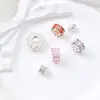 Anel Espaçador de Engrenagem de Floco de Neve Banhado a Prata em Cobre com Zircônia Anel de Corrida Material para Pulseira Colar Acessórios