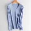 Camiseta de Algodão Mercerizado Cor Sólida Camiseta de Base de Manga Longa para Mulheres Gola Redonda Primavera & Outono Roupa Íntima Slim Estilo Coreano Camiseta Branca para Mulheres