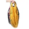 Bolsa de Malla de Frutas de Moda en 13 Colores, Tote Portátil de Gran Capacidad, Bolsa de Compras de Malla de Algodón, Almacenamiento de Gran Capacidad