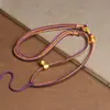 Fio de algodão esfregado à mão estilo Xizang tecido à mão em oito partes pendurado Thangkawen play Zakilam joia ajustável estilo étnico