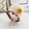 Boné de proteção auricular para bebê Outono e inverno Algodão Bebê Menina Renda Princesa Boné Lã Quente Baotou Boné Engrossado Chapéu para Meninas