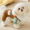 Bolsillo Maillard parche tracción cuatro patas algodón acolchado perro pequeño engrosado otoño e invierno perro mascota ropa para perro venta al por mayor