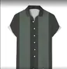 Camisa Casual Simple de Manga Corta para Hombre Europea y Americana Transfronteriza Costura a Rayas Impresión Digital 3D Cuello Camisero Todo Fósforo