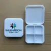 Caja de pastillas de 4 compartimentos con patrón de impresión a color UV con caja Caja de pastillas de 4 compartimentos separable Caja de pastillas de 4 compartimentos tapa abatible Caja de pastillas de 4 compartimentos