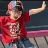 Conjunto Estilo Coreano para Niños 2026 Verano Nuevo Estampado de Mickey de Niños Manga Corta Holgado Mezclilla Pantalones de Cinco Puntos Ropa para Niños