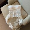 Tiro Real Precio Real Top Tubo Calado de Encaje para Mujer Asimétrico Transparente Corto con Cinta de Moda
