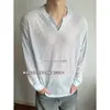 Top fino estilo coreano com vazados e manga longa para homens e mulheres, outono, caimento relaxado, respirável, solto, estiloso, versátil, top de moda casual