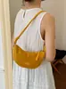 Bolsa transversal moderna e simples para o dia a dia de mulheres, nova bolsa de ombro casual e única estilo Ins 2026, bolsa de bolinho de alta estética e tendência