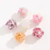 Bolas Macias de Rosa Simuladas Argila Pegajosa com Laço Bolas de Broca Através de Furo Reto Miçangas DIY Corrente de Celular Chaveiro Acessórios