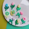 Parche Adhesivo Suave de PVC con Forma de Flor de Tulipán Colorida Material de Accesorios para Funda de Teléfono Móvil DIY Zapatos de Cueva Zapatos Flor Flor de Taza de Agua Pegatina para Refrigerador