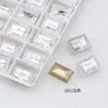 Rinestones para Uñas Artísticas Hielo Triturado Dongzhou, Diseño Blanco Ovalado y Cuadrado Grueso de Flor de Hielo, Uñas Artísticas Portables con Rinestones en Forma de Corazón con Grietas de Hielo, Decoraciones para Uñas Artísticas