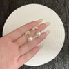 Pendientes de Perla con Forma de Hoja de Diamante Super Brillantes de Dos Piezas Estilo Francés Suaves Simples Dulces Nicho Exquisitos Versátiles