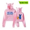 Sudadera con capucha periférica de Rainbow Friends, abrigo de otoño para mujer, suéter sexy con ombligo y orejas de gato