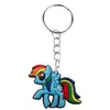 Colgante de Unicornio Lindo Dibujo Animado Caballo Pequeño Llavero de Bolsa Adorno Colgante PVC Goma Blanda Decoración de Llavero Colgante Pequeño