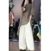 22600 Da Ai Mei Yi Yuan Verano 2026 Nuevo Estilo Camisa Holgada Irregular Top Pantalones Rectos de Pierna Ancha para Mujer
