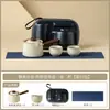 Juego de Té para Viaje al Aire Libre Hecho en Fábrica Horno Ru de Yu Huang Cerámica de Rama de Ciruelo Plegable Tetera Cerámica para Acampar y Beber Té