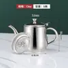 Material 201 com filtro pote de óleo aço inoxidável doméstico à prova de vazamento pote de vinho pote de onça garrafa para despejar óleo garrafa de tempero pote resíduo de óleo