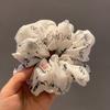 Sensación Mullida ~ Estilo Chino Nuevo Organza Estampada Círculo de Salchicha Cuerda para Atar la Parte Trasera de la Cabeza para Mujer Nuevo Estilo Elegantes Accesorios para el Cabello