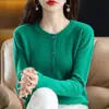 Suéter Cardigan de Punto para Mujer Otoño 2026 Cuello Redondo Suéter Corto de Lana Chaqueta para Mujer Venta al por Mayor Exportación