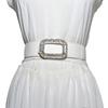 Cinto Elástico Feminino Estilo Coreano Elegante Versátil Vestido Decoração de Banquete Cinto de Strass Cinto Simples Cinto para Mulheres