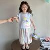 Conjunto de Chaleco de Sirena de Verano para Niñas 2025 Nuevo Verano Estilo Coreano para Niños Sin Mangas Pantalones de Pierna Ancha Conjunto de Dos Piezas Moderno