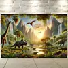 Fondo del Mundo Animal 2026 Transfronterizo Amazon Nuevo Decorativo Tapiz de Animales Dinosaurios Arreglo de Escena de Bosque