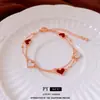 Pulsera con Colgante de Corazón de Nácar de Doble Capa, Moderna y Elegante, Sencilla y Versátil, Joyería Exquisita de Nicho de Lujo Ligero al por Mayor