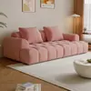 Sofá de Cuero Estilo Crema para Rascar Gatos para Apartamentos Pequeños, Salas de Estar, Casas de Alquiler, Sofá Minimalista de Línea Recta con Tela Puff
