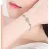 Amor en el corazón del nuevo brazalete de plata personalizado brazalete con microincrustaciones joyería de plata regalos amantes joyería de moda venta al por mayor