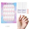 24 Peças de Unhas Postiças Usáveis para Adultos Produtos Acabados Transfronteiriços Patches de Manicure de Alta Qualidade Manicure Amêndoa Removível Atacado